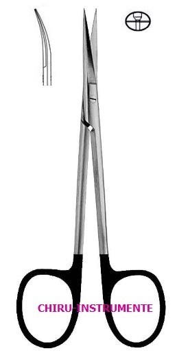 Irisschere,gebogen, sp./sp., 10,5 cm,rund, Supercut (SC)