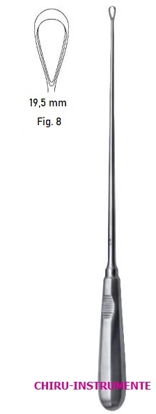 RECAIMER uterine curette, fig. 8, 16 mm, 31 cm (12 ¼"), blunt, solid