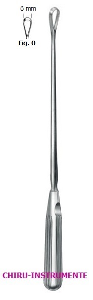 SIMS Uteruskürette, Fig. 0, 6 mm, 28 cm, scharf, fest