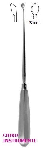 SIMON Uterus Löffel, oval, Fig. 3/10mm, scharf und fest, 25cm