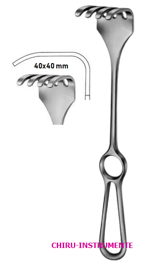 ISRAEL Wundhaken, 40x40mm, 25cm, 4 Zähne stumpf ISRAEL Wundhaken, 40x40mm, 25cm, 4 Zähne stumpf