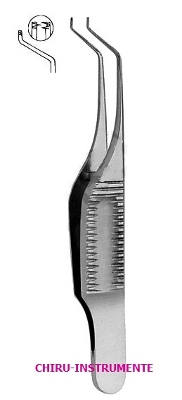 GILL-HESS iris forceps, 1 x 2 teeth, 7.5 cm (3")