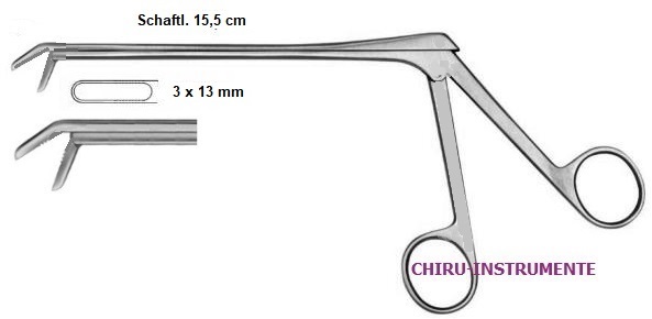 CASPAR Rongeur, abgebogen, 13x3mm, 15,5cm