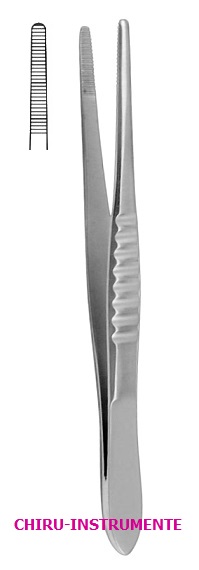 Dissecting forceps, 21 cm (8 ¼"), serrated, USA model