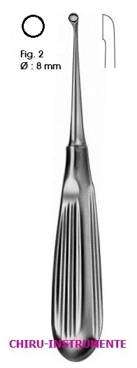 BRUNS bone curette, fig. 0000, 17 cm (6 ¾")