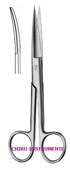Chirurgische Schere, gebogen, sp./sp., 10,5 cm 
