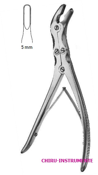 LEKSELL bone rongeur, 5 mm, 23 cm (9"), strongly bent LEKSELL bone rongeur, 5 mm, 23 cm (9"), strongly bent