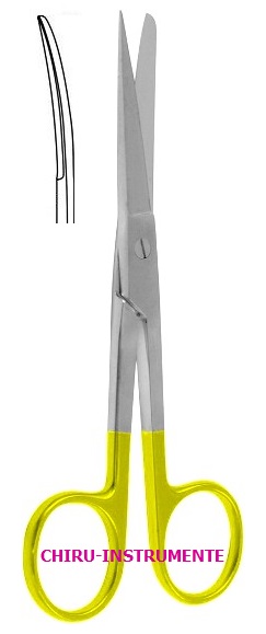 Chirurgische Schere, gebogen, sp./st., 14,5 cm, Hartmetall (TC)