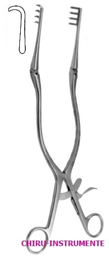 BECKMANN-ADSON Wundsperrer, stumpf, 4x4 Zähne (kurz), 30,5 cm