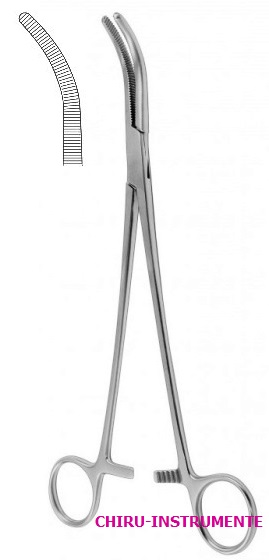 WERTHEIM Hysterektomy Klemmzange, gebogen, 25cm