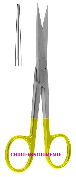 Chirurgische Schere, gerade, sp./sp., 18,5 cm, Hartmetall (TC)