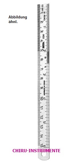 Metall-Messstab, 30cm, mit Einteilung: mm/Zoll
