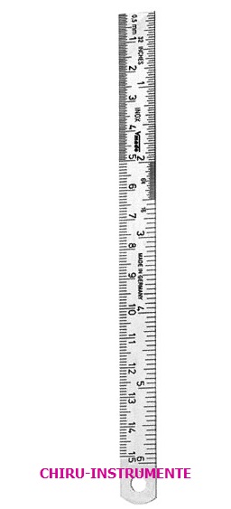 Metall-Messstab, 15cm, mit Einteilung: mm/Zoll