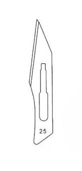 Skalpellklingen, Fig. 25, steril