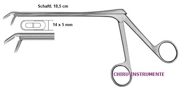 CASPAR Rongeur, abwärts gebogen, 14x5mm, 18,5cm