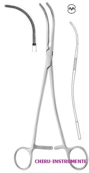 DEBAKEY-BAHNSON aorta-aneurisma-clamp, strong curved, 23 cm (9")