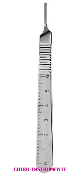 SKALPELL-Griff N° 3, mit cm-Graduierung, massiv, 13,5cm