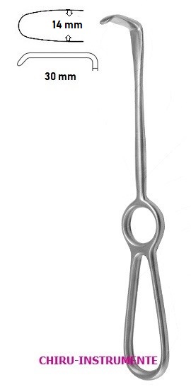 LANGENBECK Wundhaken, Fig. 2, 30x14mm, 22cm