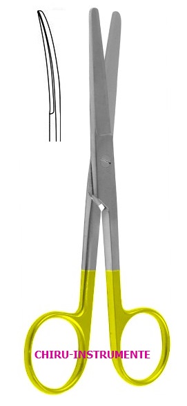 Chirurgische Schere, gebogen, st./st., 18,5 cm, Hartmetall (TC)