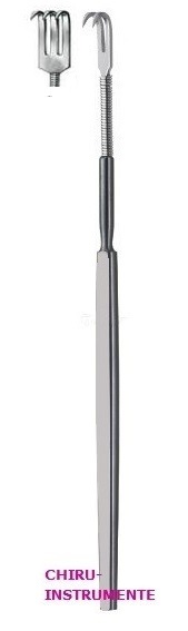 Retractor, 16 cm (6 ¼"), 1 prong, flexible, sharp