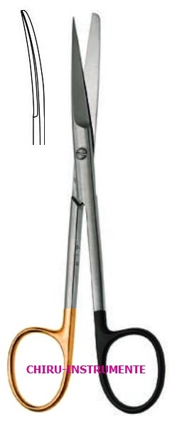 DEAVER Schere, gebogen, sp./st., 14 cm, Hartmetall (TC), Supercut (SC)