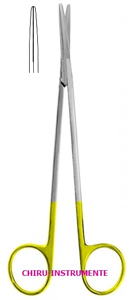 METZENBAUM scissors, straight, bl/bl, 23 cm (9"),  Tungsten Carbide (TC)