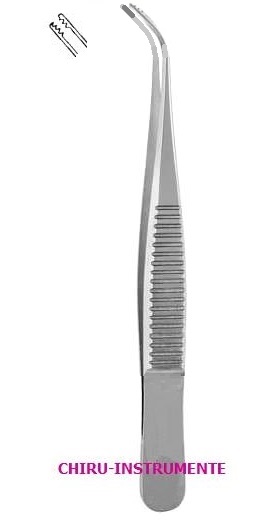 FUCHS Kapselpinzette, innen gebogen 3x4 Zähne 7cm FUCHS Kapselpinzette, innen gebogen 3x4 Zähne 7cm