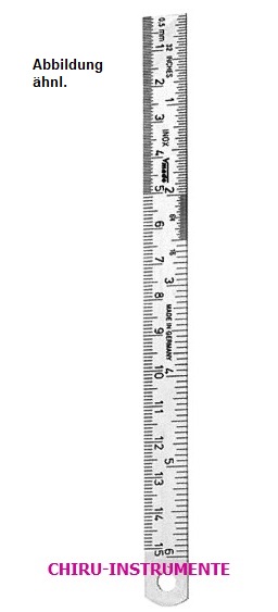 Metall-Messstab, 10 cm, mit Einteilung: mm / Zoll Metall-Messstab, 10 cm, mit Einteilung: mm / Zoll