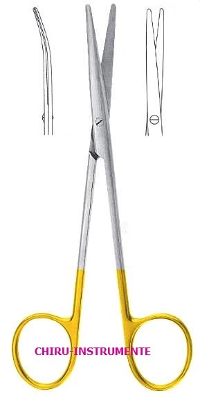 METZENBAUM- FINO scissors, curved, bl/bl, 14.5 cm (5 ½"), Tungsten Carbide (TC)