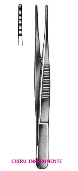 DASTOOR Strabismuspinzette, gerieft, 11cm