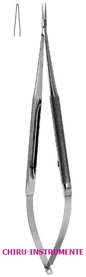 MICRO needle holder,  straight, smooth, with catch, 18 cm (7")