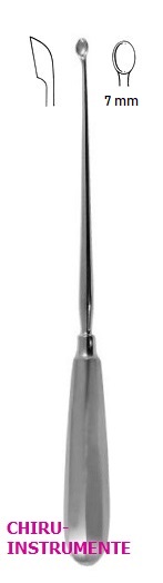 SIMON Uteruslöffel, Fig. 1, 7 mm, 25 cm, scharf, fest SIMON Uteruslöffel, Fig. 1, 7 mm, 25 cm, scharf, fest