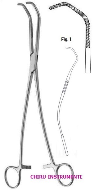 SATINSKY clamps anastomosis, fig. 1, 26 cm (10 ¼"), curved handles