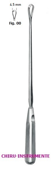 SIMS Uteruskürette, Fig. 00, 4,5 mm, 28 cm, scharf, fest SIMS Uteruskürette, Fig. 00, 4,5 mm, 28 cm, scharf, fest