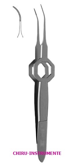 FOERSTER Iris Pinzette, gebogen gerieft, 8,5cm