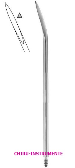 REDON Führungsnadel,  Charr. 14, leicht gebogen, Dreikantspitze, Gewinde, 19,5 cm REDON Führungsnadel,  Charr. 14, leicht gebogen, Dreikantspitze, Gewinde, 19,5 cm