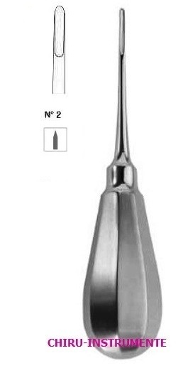 BEIN root elevator, straight, 13 cm (5"), 4 mm, pointed