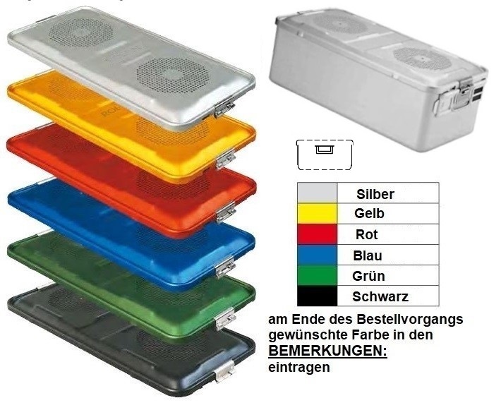 1/1 Container, Deckel und Wanne gelocht Farbe nach Wahl, 200mm