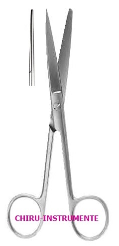 Operating scissors, straight, sh/bl, 14.5 cm (5 ½"),  delicate
