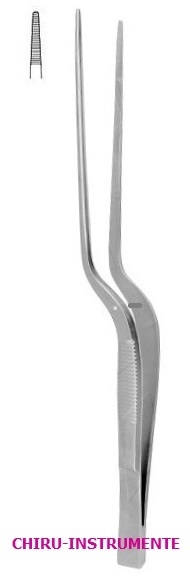 TAYLOR anatomische Pinzette, 17 cm, bajonettförmig, gerieft, mit Schaber
