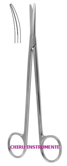 METZENBAUM Schere, gebogen, st./st., 23 cm, für Linkshänder