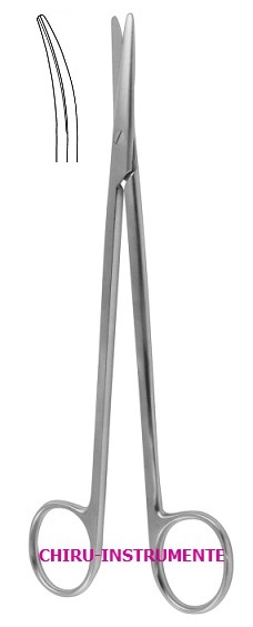 METZENBAUM Schere,gebogen, st./st., 23 cm, für Linkshänder