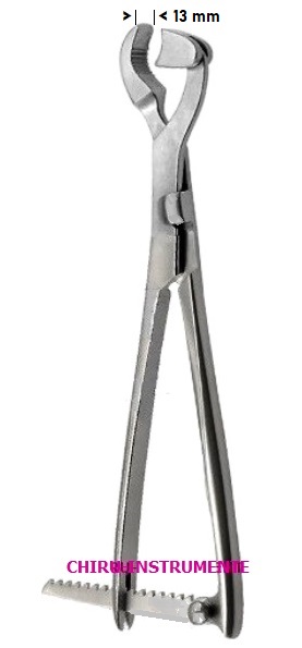 LAMBOTTE Knochenhaltezange mit spitzem Maul 13mm, 22cm