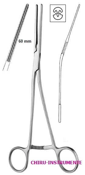 GLOVER coarctation clamps, angled, 22 cm (8 ¾")