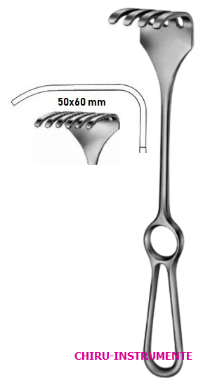 ISRAEL retractor, 40 x 40 mm, 25 cm (10"), 6 teeth blunt ISRAEL retractor, 40 x 40 mm, 25 cm (10"), 6 teeth blunt