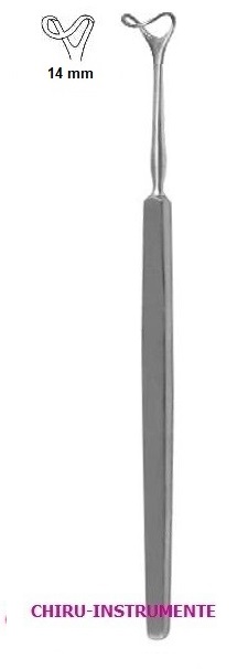DESMARRES Lid-Wundhaken, gefenstert, 13cm, 14mm