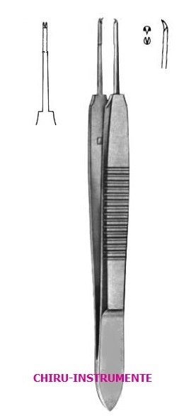 CASTROVIEJO, Chirurgische Naht Pinzette, 1x2 Zähne 0,3mm, 10cm