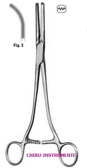ROGERS Hysterektomie ATRAUMA Klemme, Fig. 3, gebogen, 24,5cm