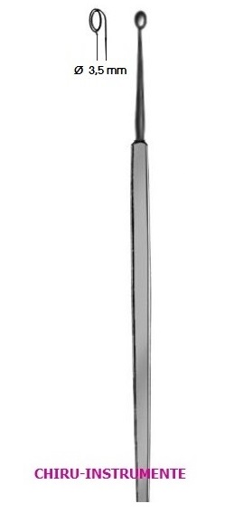 HEBRA Chalazion Löffel, oval, Ø 3,5mm, 13cm