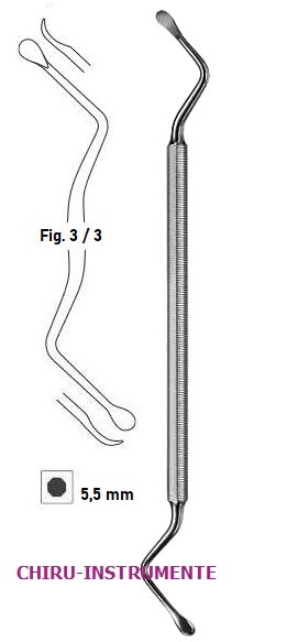 < LUCAS Doppelkürette, Fig. 3 / 3, ca. 3mm,  17 cm